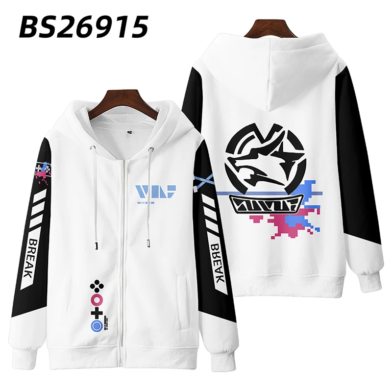 Spiel Honkai Star Rail 3D-Druck Reiß verschluss Frauen/Männer Hoodie Sweatshirt Streetwear Hip Hop Silber Wolf Cosplay Reiß verschluss Kapuzen jacke