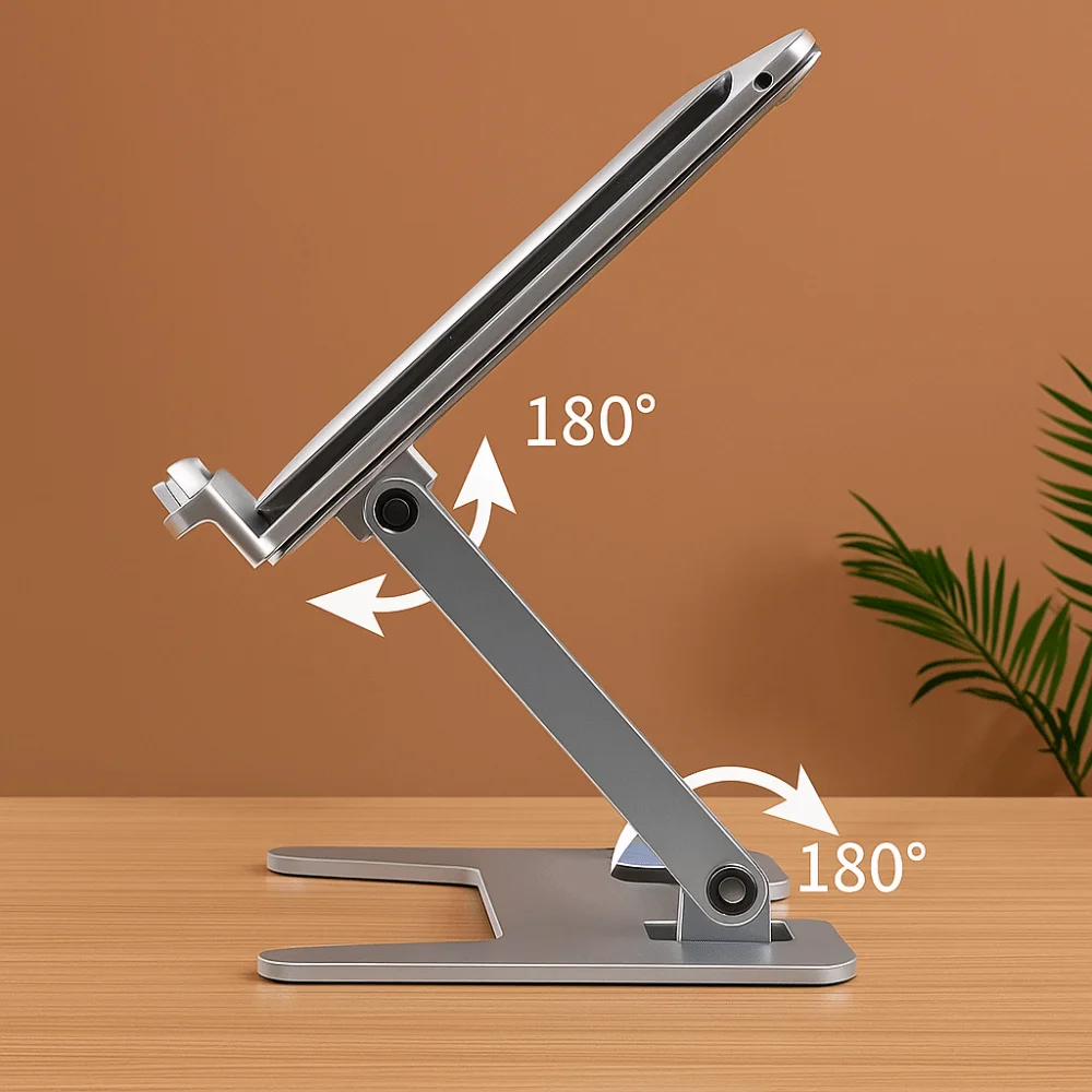 Tablet Stand Adjustable Angle Reading Bookshelf Support Foldable Book Holder Tray with Clip Stable Reading Bracket Students