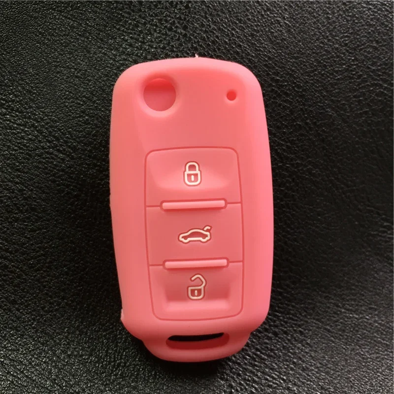 Silicone Rubber key fob skin cover case for VW POLO  Golf 4 MK5 6 Jetta Bora Beetle Tiguan Passat B5 B6 3 button Remote  key