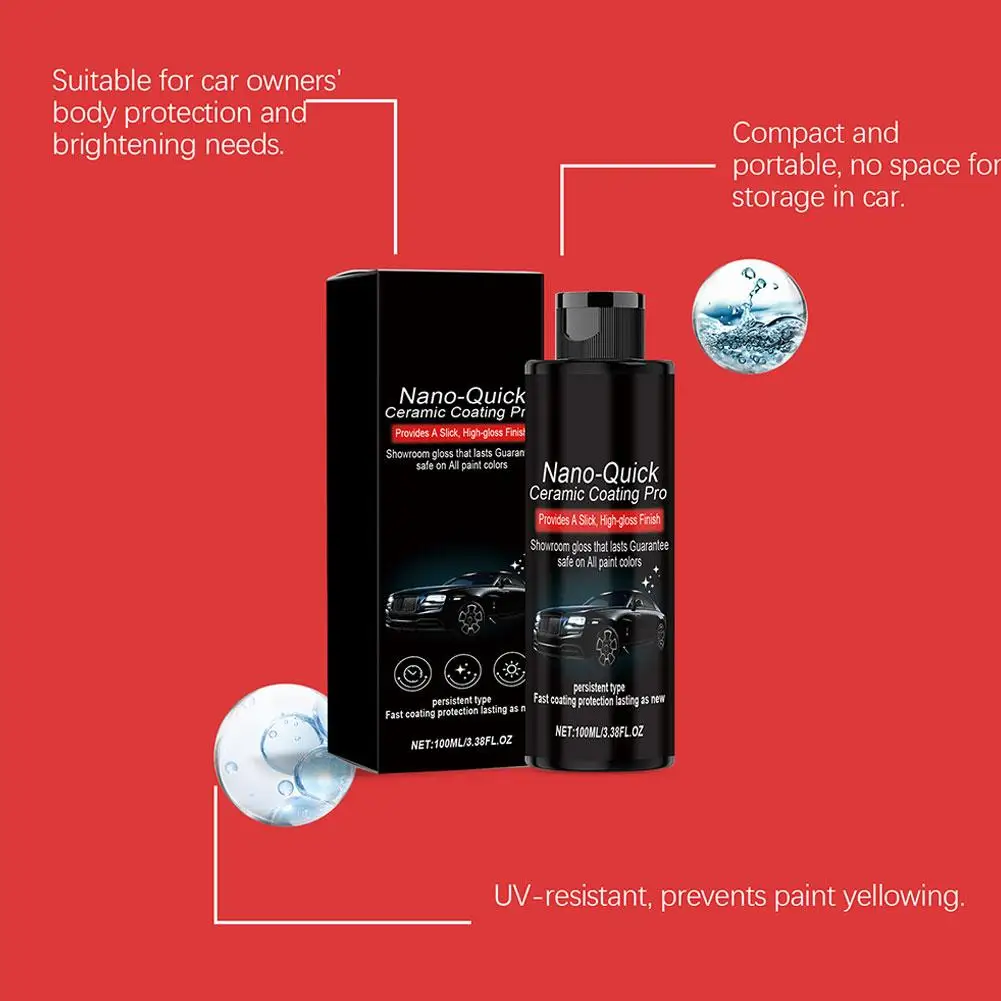 Nano-Beschichtungsmittel, schnelle Beschichtungsreparatur, hydrophobe, staubdichte Glasbeschichtung für Autolackschutz, langanhaltender Glanz, 100 ml – Detail 11