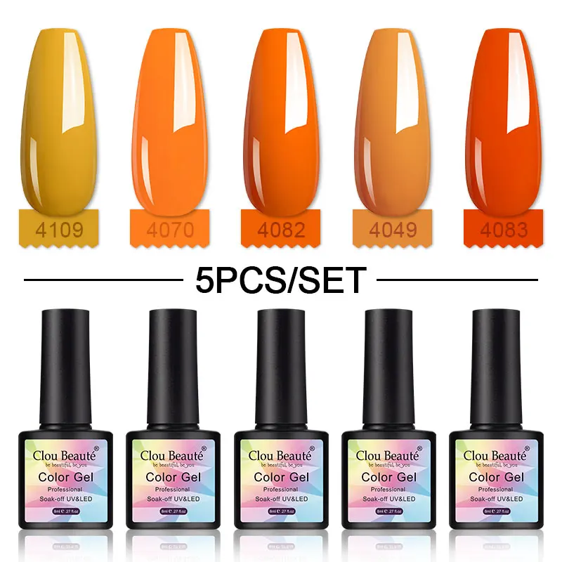 Clou Beaute 5pcs/lot Nail Polish 8ml Hybrid Varnish Manicure Nail Art vernis semi permanent lakiery hybrydowe gellak gel paint