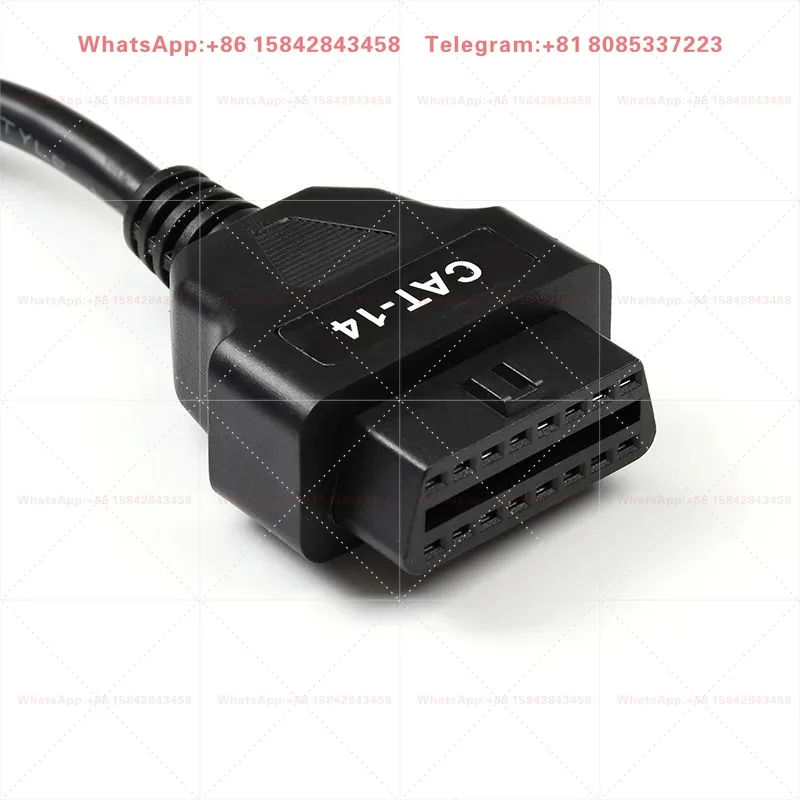 2PCS Excavator Adapter 14Pin to 16Pin OBD2 9Pin Connector Cable for  ET3 Diagnostic Tool