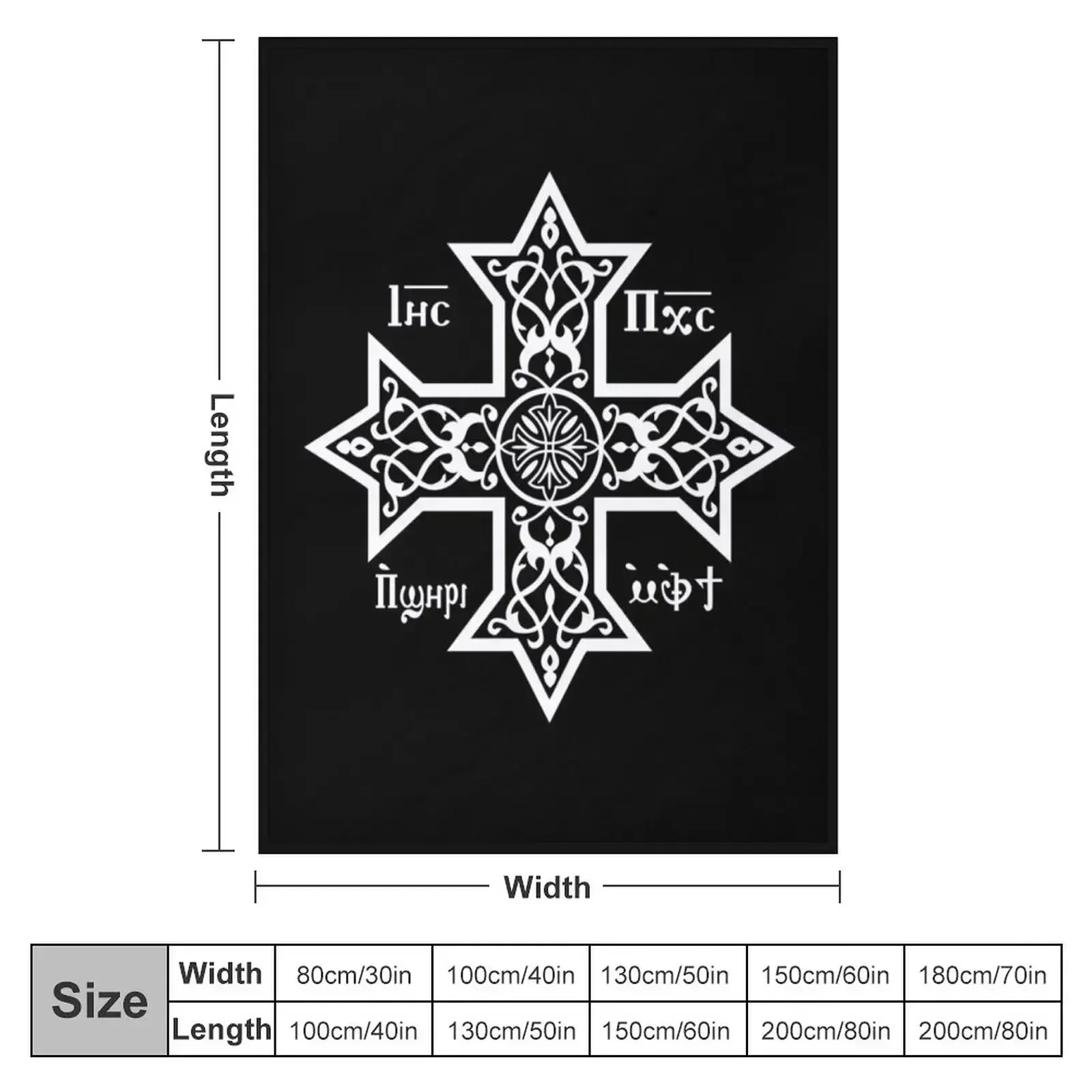 Coptic Orthodox Cross with Jesus Christ the Son of God Throw Blanket Luxury Throw Hair Thins Blankets