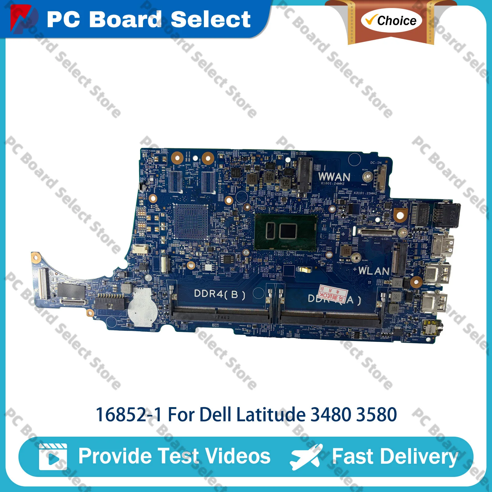 

Laptop Motherboard For DELL Latitude 3480 3580 16852-1 with i3 i5 i7 CPU CN-02V63C 004JRR 0TD9WG 100% Fully Tested