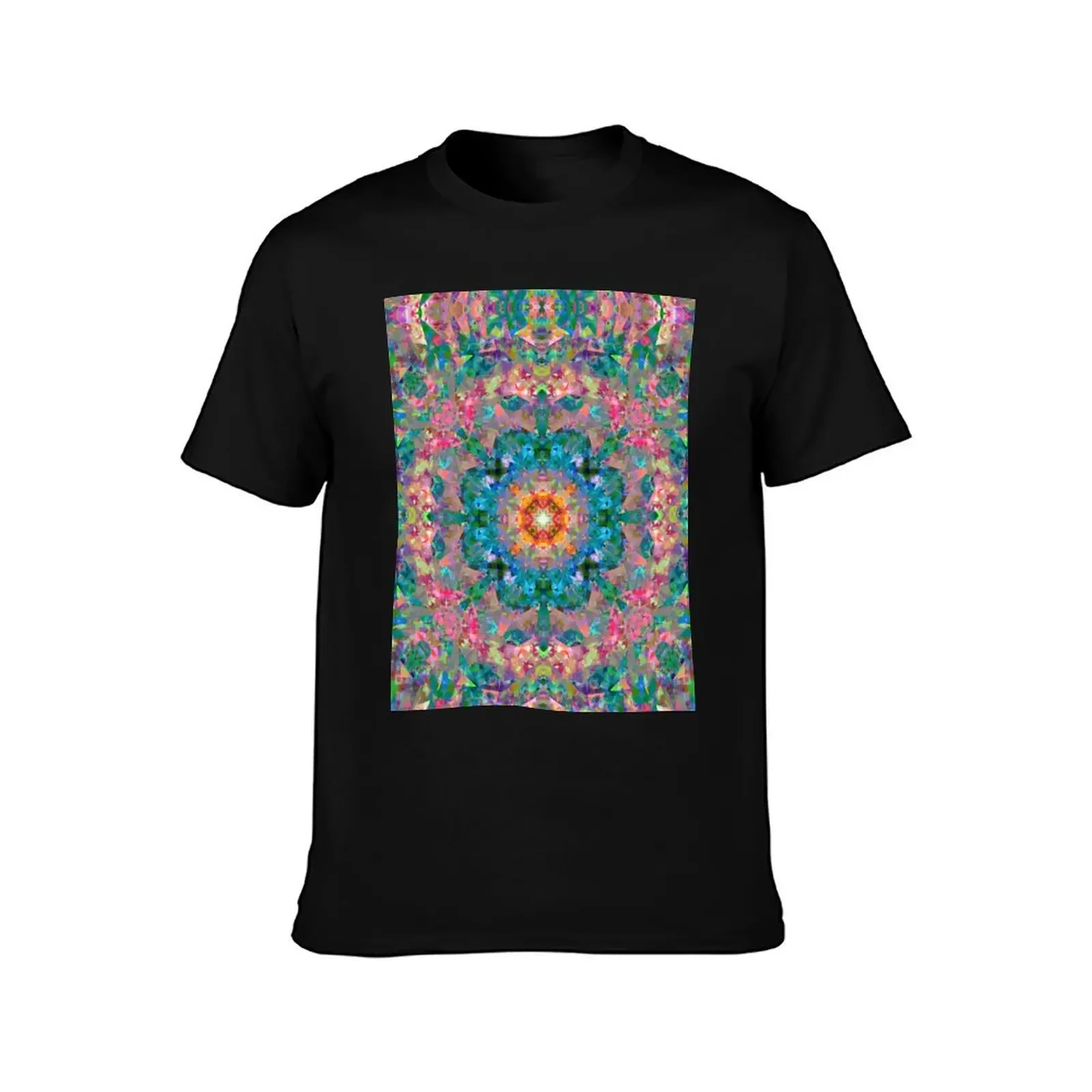 Vibrant Colourful Pink Blue Orange Fractal Maximalism Pattern T-Shirt topping essential t shirt Blouse t shirt men