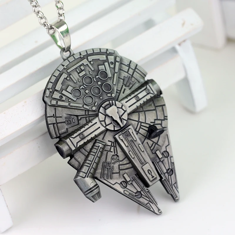 Star Wars Spacecraft Millennium Falcon Necklace Technology Spaceship Pendant Neck Chain Fans Jewelry Gift