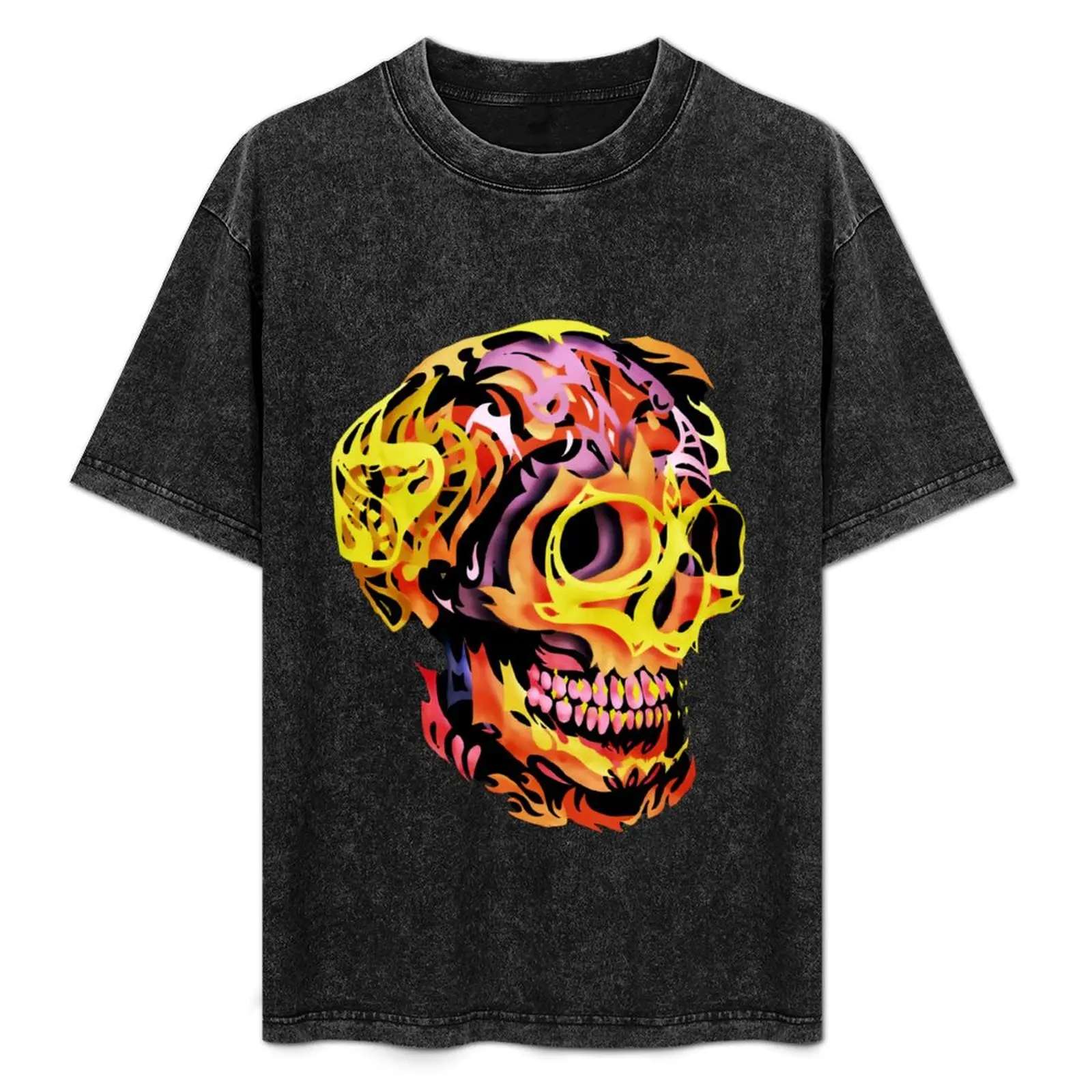 

Skull V T-Shirt Large Size Basic Casual T-Shirt