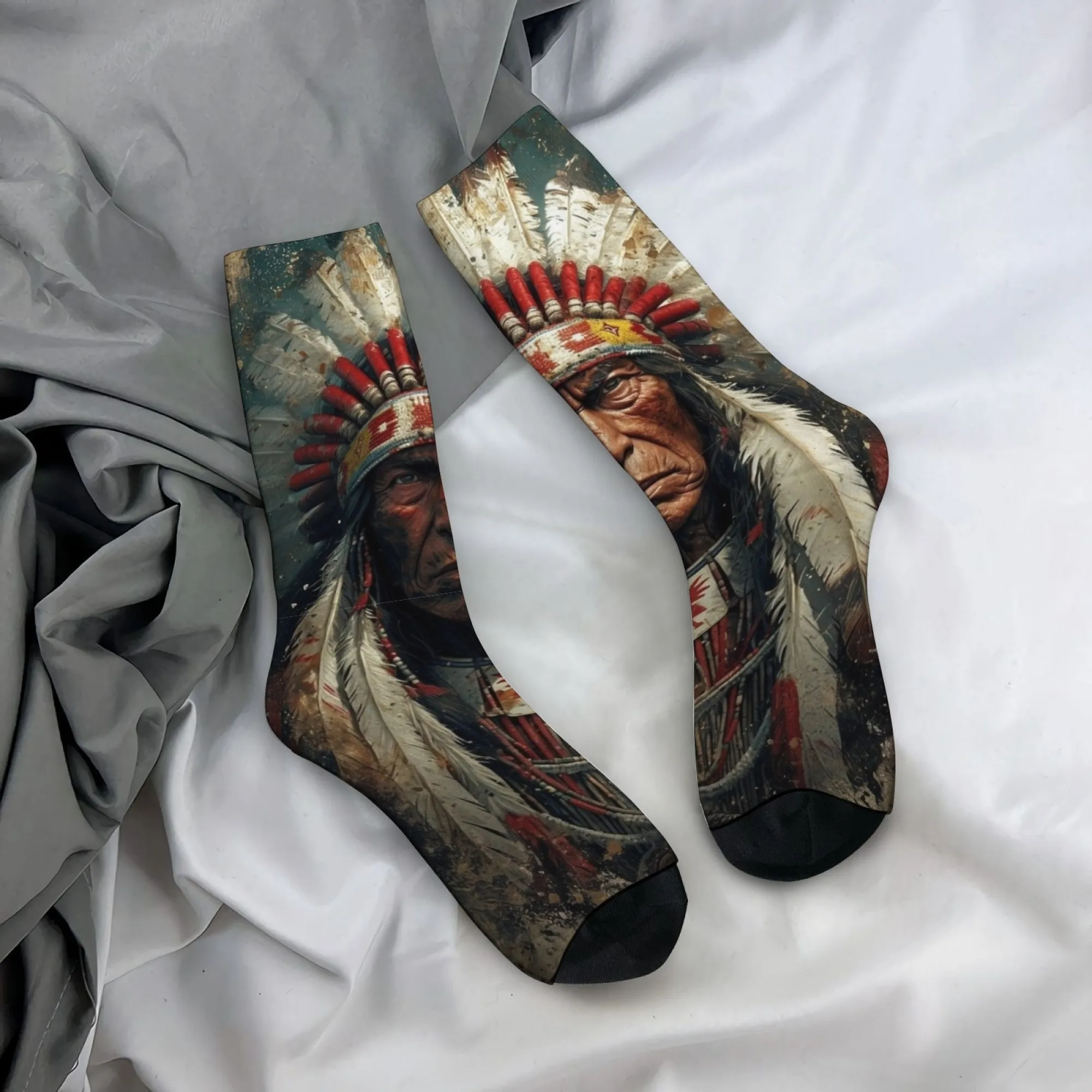 

Мужские носки American Tribal Chief Novelty: удобные, дышащие, винтажные, модные, повседневные, спортивные, уличные, хип-хоп, забавные носки