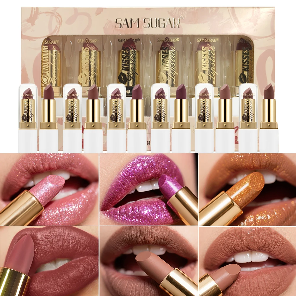 6-Color Pearlescent Lipstick Set Waterproof Explosive Moisturizing Moisturizing Lasting Lipstick Set