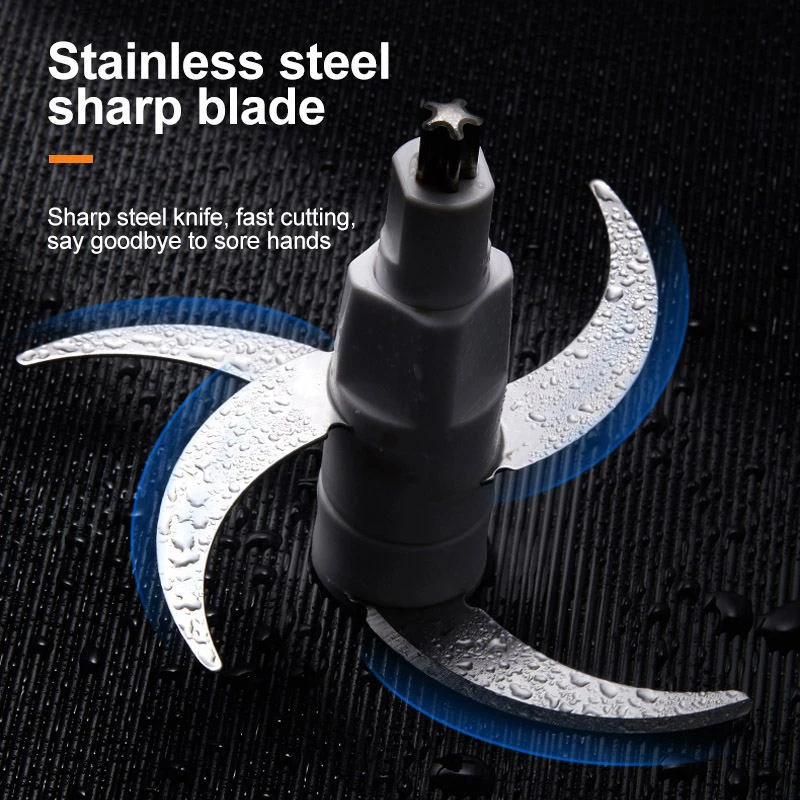 YUNCHI مفرمة اللحم المنزلية 6.5L كسارة الطعام الفولاذ المقاوم للصدأ سعة كبيرة الخضار التقطيع خلاط الطبخ خلاطات المطبخ