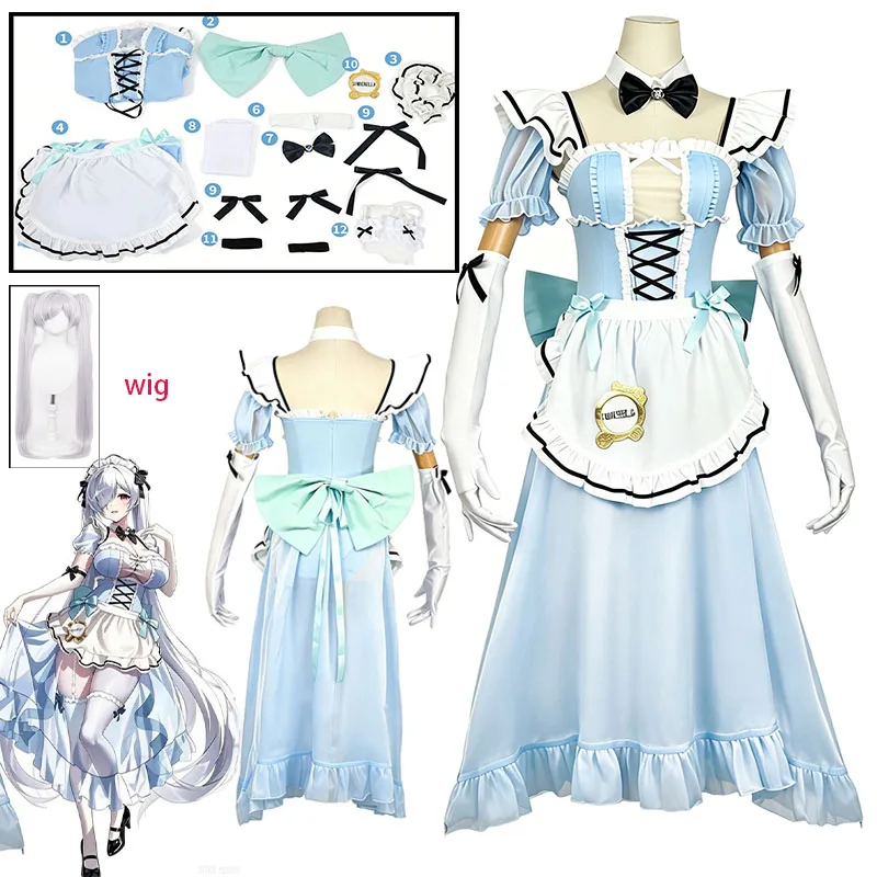 WHH Anime Game NIKKE Pilgrim Cosplay Costume dress apron Accessories Full Set Cute Maid Uniform Women Halloween party restor