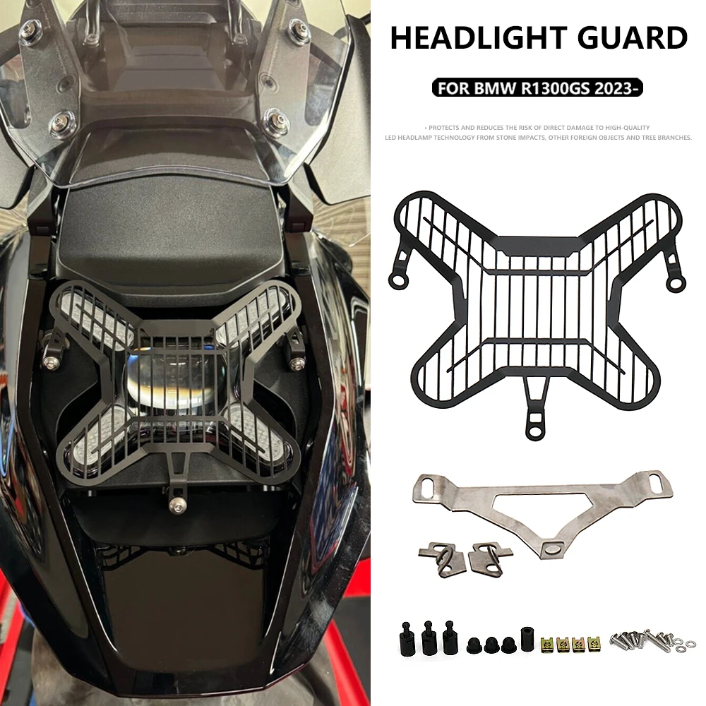 

Motorcycle LED Headlight Guard Protector Lens Black Grille Cover New R1300GS 2023 2024 For BMW R 1300 GS r1300gs GS R1300