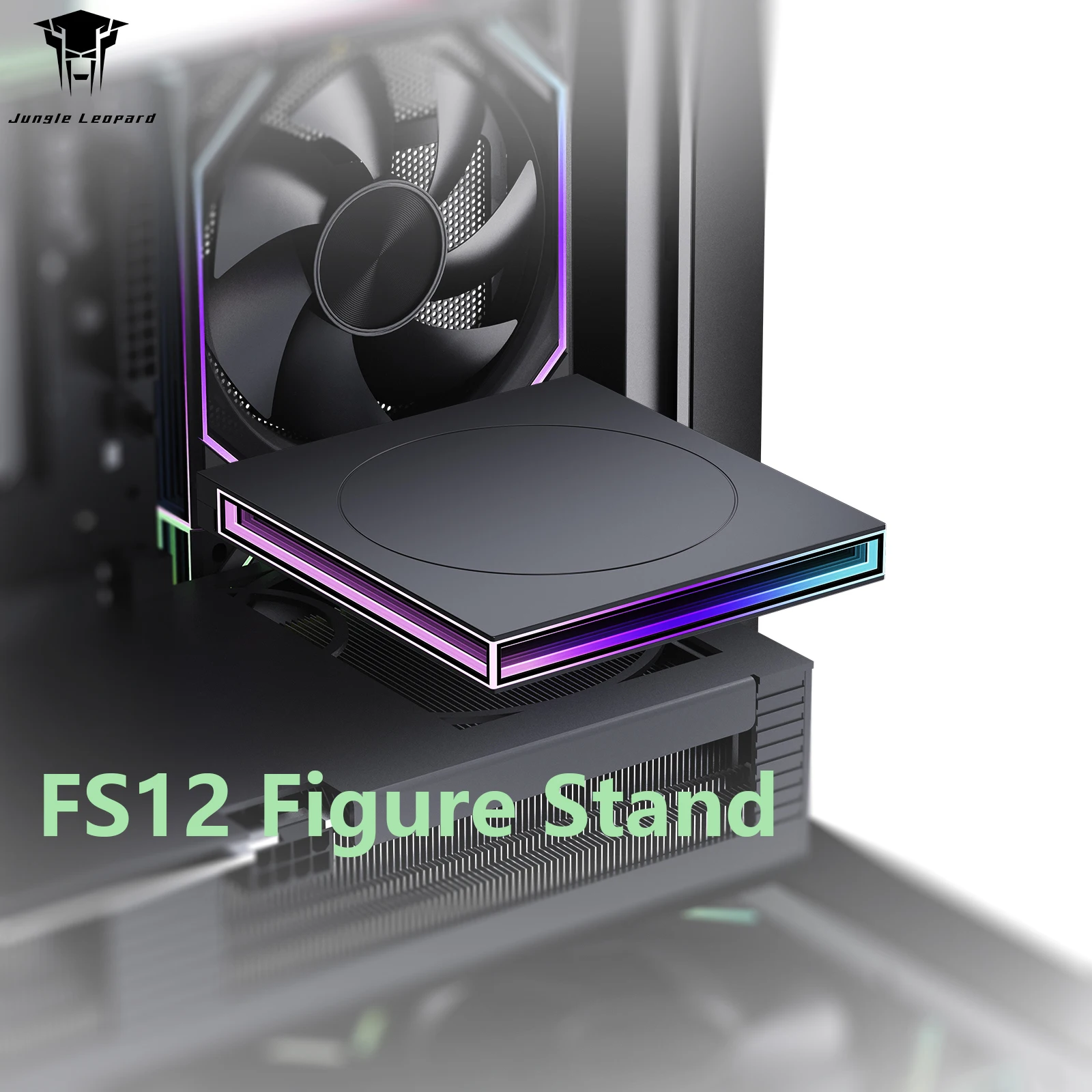 FS12 Uniform Lighting LED Light Base Stand Chassis for PC Case Fan Mount Display for Figurine Crystal Glass Art