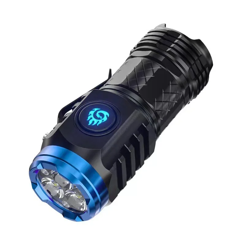 Three-eyed Monster Mini Flashlight Home Super Power Rechargeable Portable Long-range Flashlight Waterproof Outdoor Camping Light