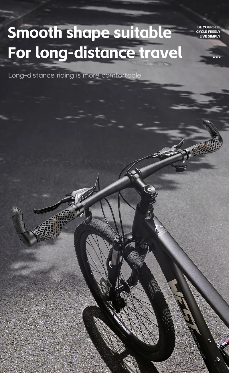 WEST BIKING Ergonomische Fahrrad-Restbar mit verstellbarem Winkel, rutschfester TPE-Griff für Langstreckenfahrten, MTB, Pendlerfahrrad-Lenker – Detail 11