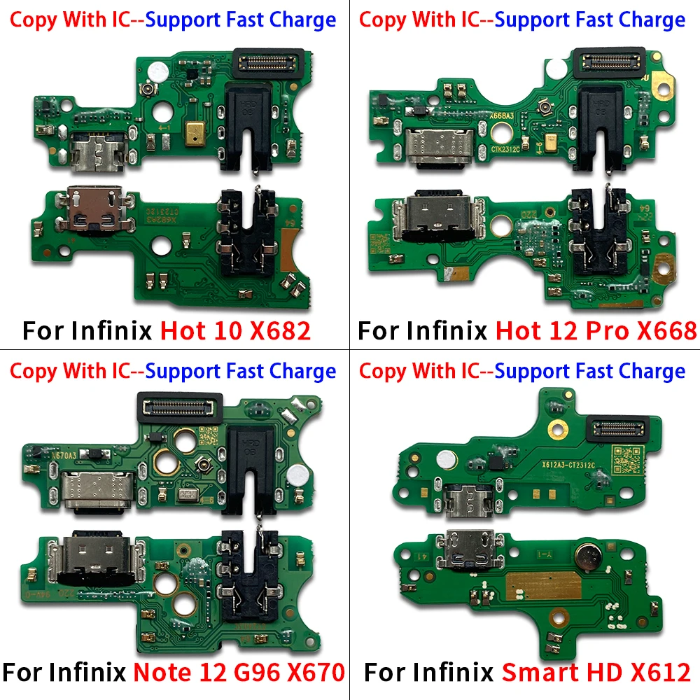 USB Charging Port Mic Dock Connector Board For Infinix Hot 10 11S 12 Pro 30i S3X Note 7 12 30 S5 Pro Smark Go 2023 BF7 6 Plus HD