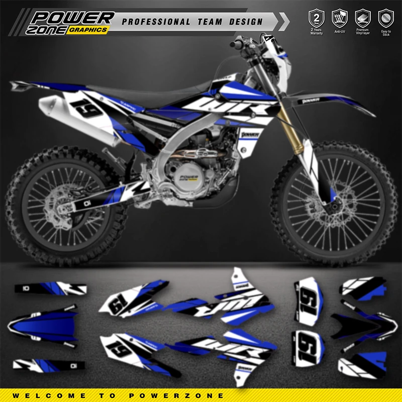 PowerZone Custom Team Graphics Backgrounds Decals Stickers Kit For YAMAHA WRF450 16-19 YZF450X 15-18 Motorcycle Decals 19