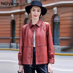 Tajiyane Genuine Leather Jacket Women 2023 Autumn Short Casual Leather Jackets Woman 100% Real Sheepskin Coat Elegant Streetwear