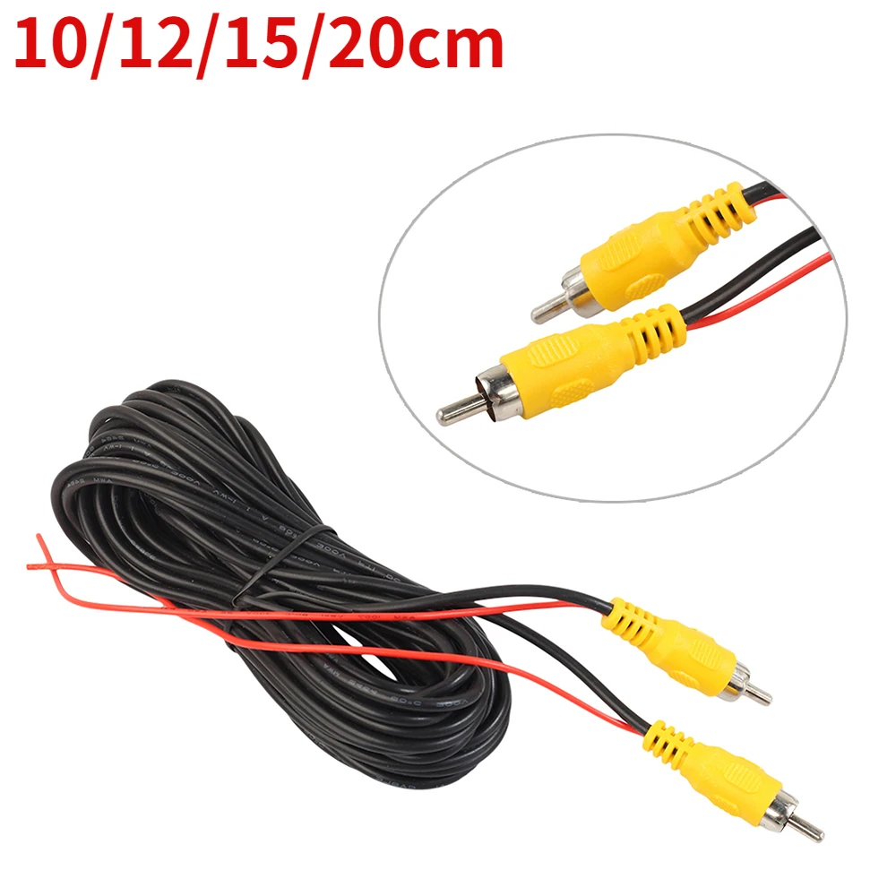 RCA Male to Male Car Reverse Rear View Parking Camera Video Extension Cable Cord with Trigger Detection Wire 5m 10m 15m 20m