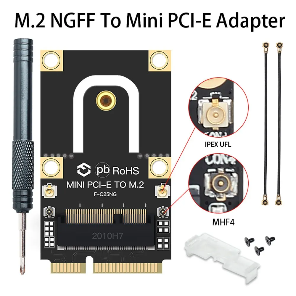 FENVI NGFF M.2 Key To Mini PCI-E PCI Express Converter Adapter F-C25NG For AX200 AX210 9260 8265 7260AC M2 WiFi BT Wireless Card