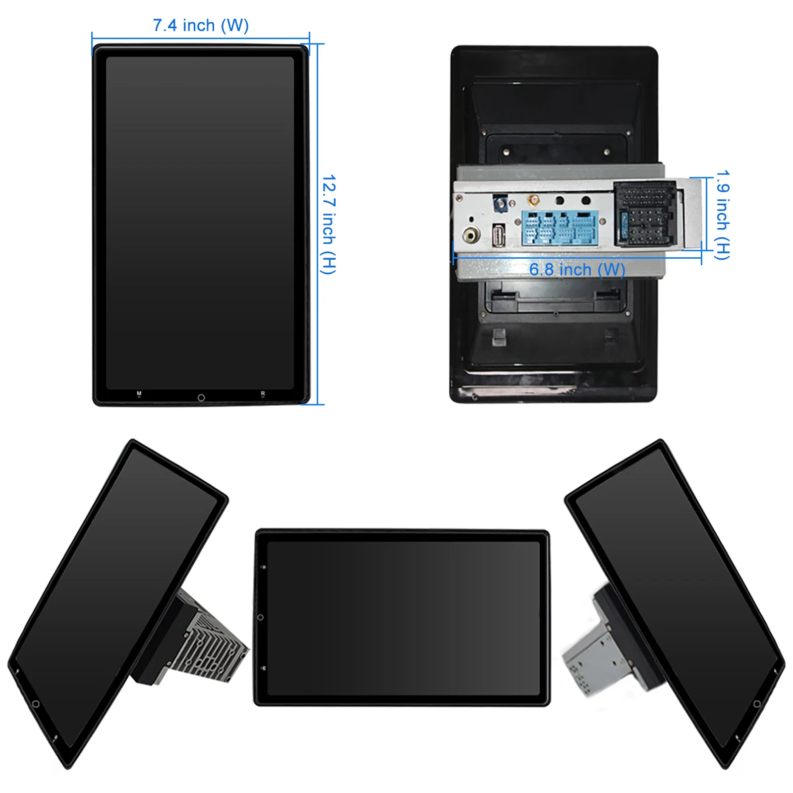 Android 14 13.6Inch Auto Rotatable Universal Car Radio Multimedia Player Stereo GPS Navigation wireless WIFI FM 4G BT Head Unit