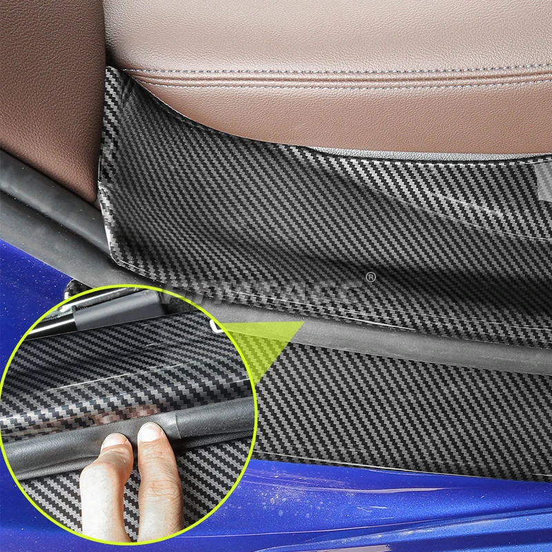 ABS Carbon Fiber Car Door Sill Scuff Plate Guard Protector Cover Trim For BMW 3 5 Series G20 G30 X1 F48 X3 G01 X5 F15 G05 X7 G07