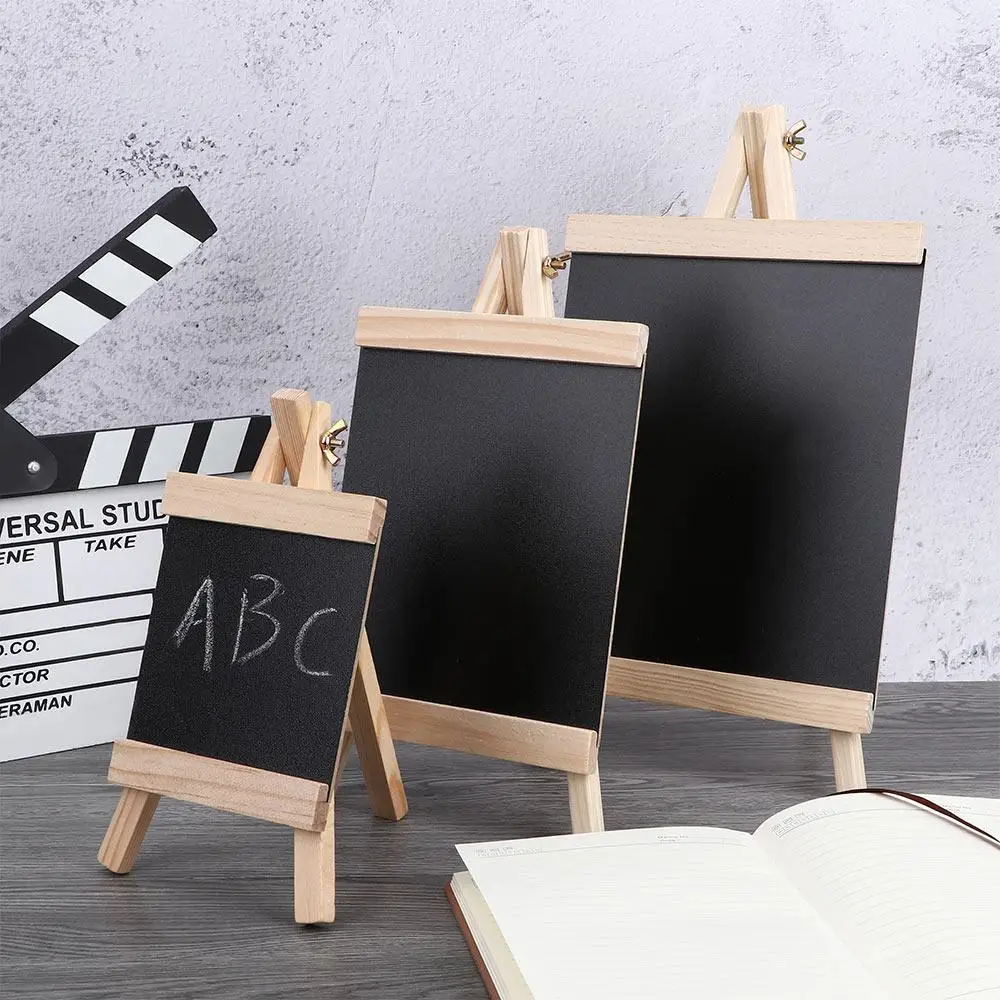 

Drawing Memo Black Collapsible Desktop Message Chalk Pine Wood Easel Blackboard Chalkboard Wooden Boards