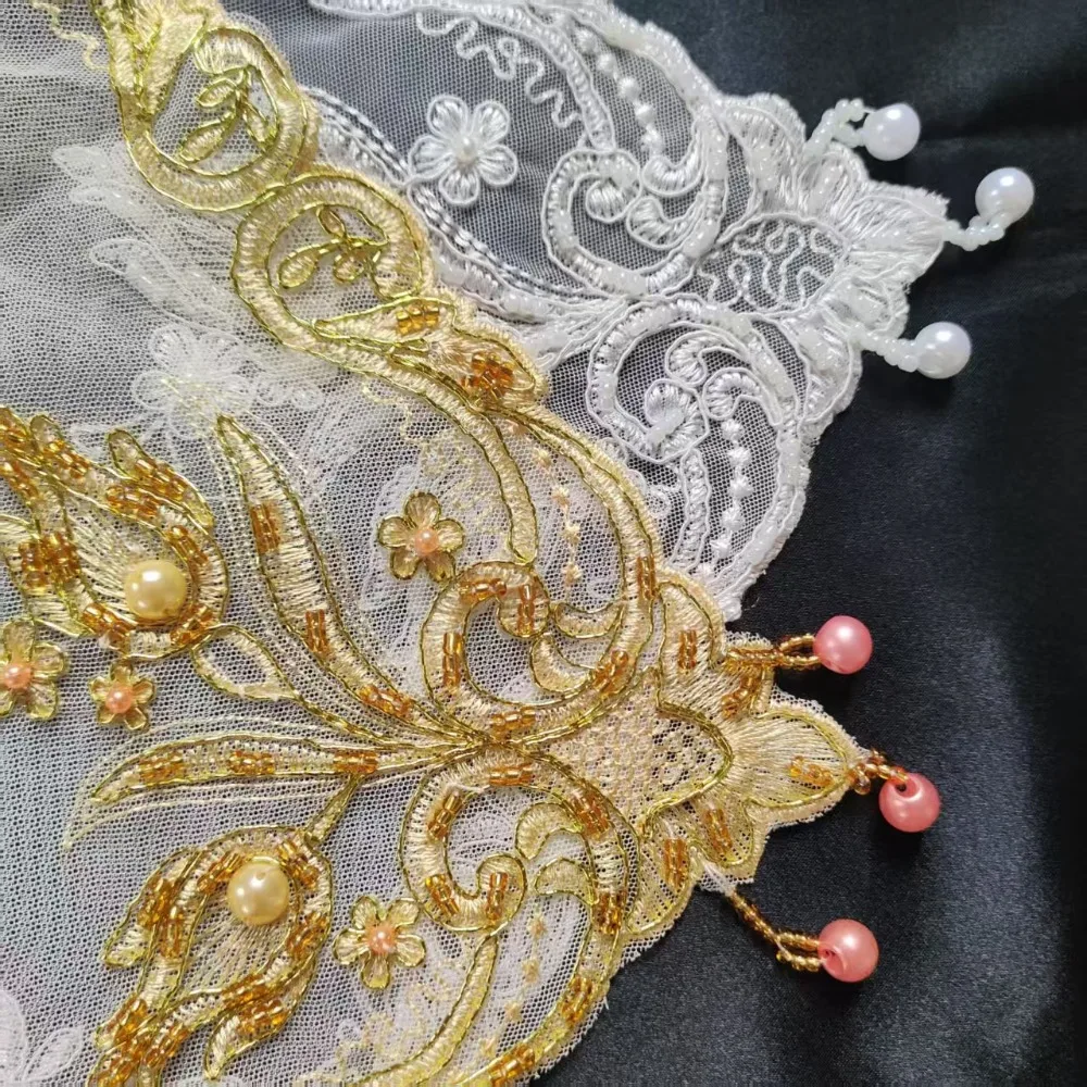 Golden Rose Embroidery Placemats 28cm Square Floral Decorative Mats Home Ornaments - view 3