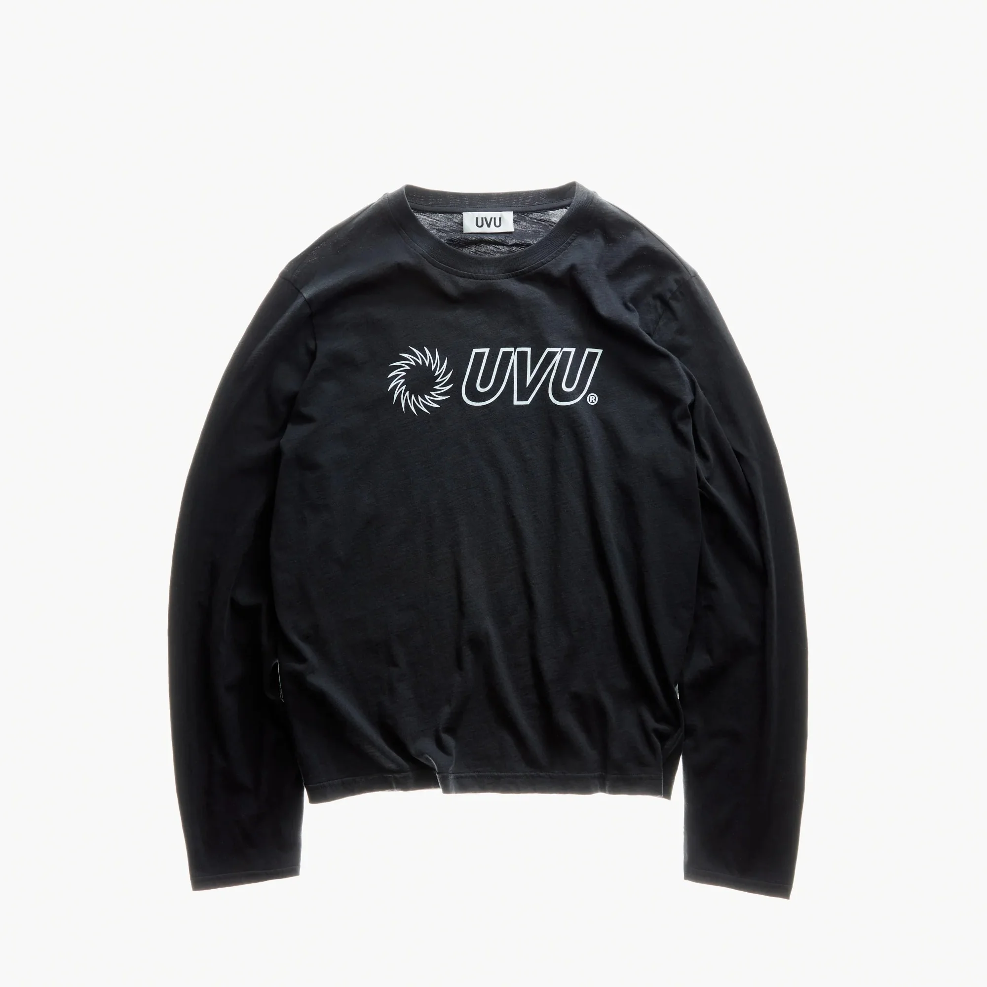 uvu-running-long-sleeve-tee-with-exclusive-sawtooth-logo-print-loose-crew-neck-design-for-sports-daily-wear