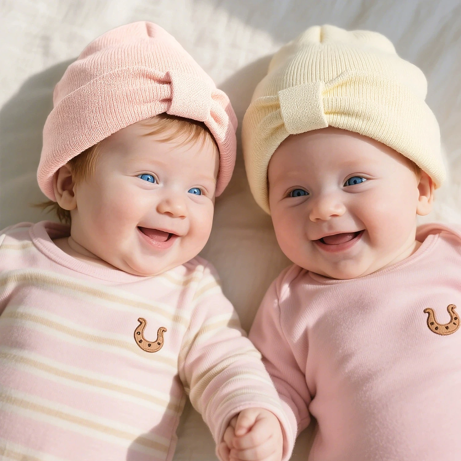 

Newborn Winter Hat Baby Twins Bonnet Knitting Beanie Cute Knit Hat Solid Bow Baby Wool Pullover Hat Kids Crochet Hats Gorros