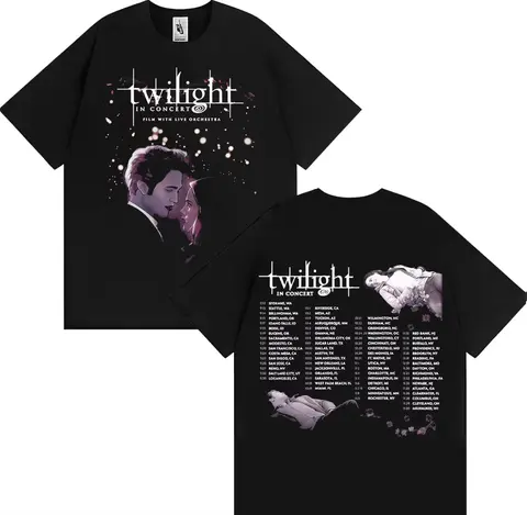 Vampire Wolf Romantique Bella Edward Cullen T-shirt Twilight Concert 2025 T-shirt Mode homme et femme 100_ T-shirt en coton