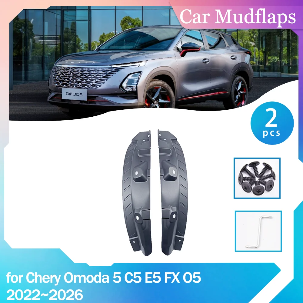 

Защитные брызговики для Chery Omoda 5 C5 E5 FX O5 2022~2026, внутренние и задние, аксессуары для колесных арок