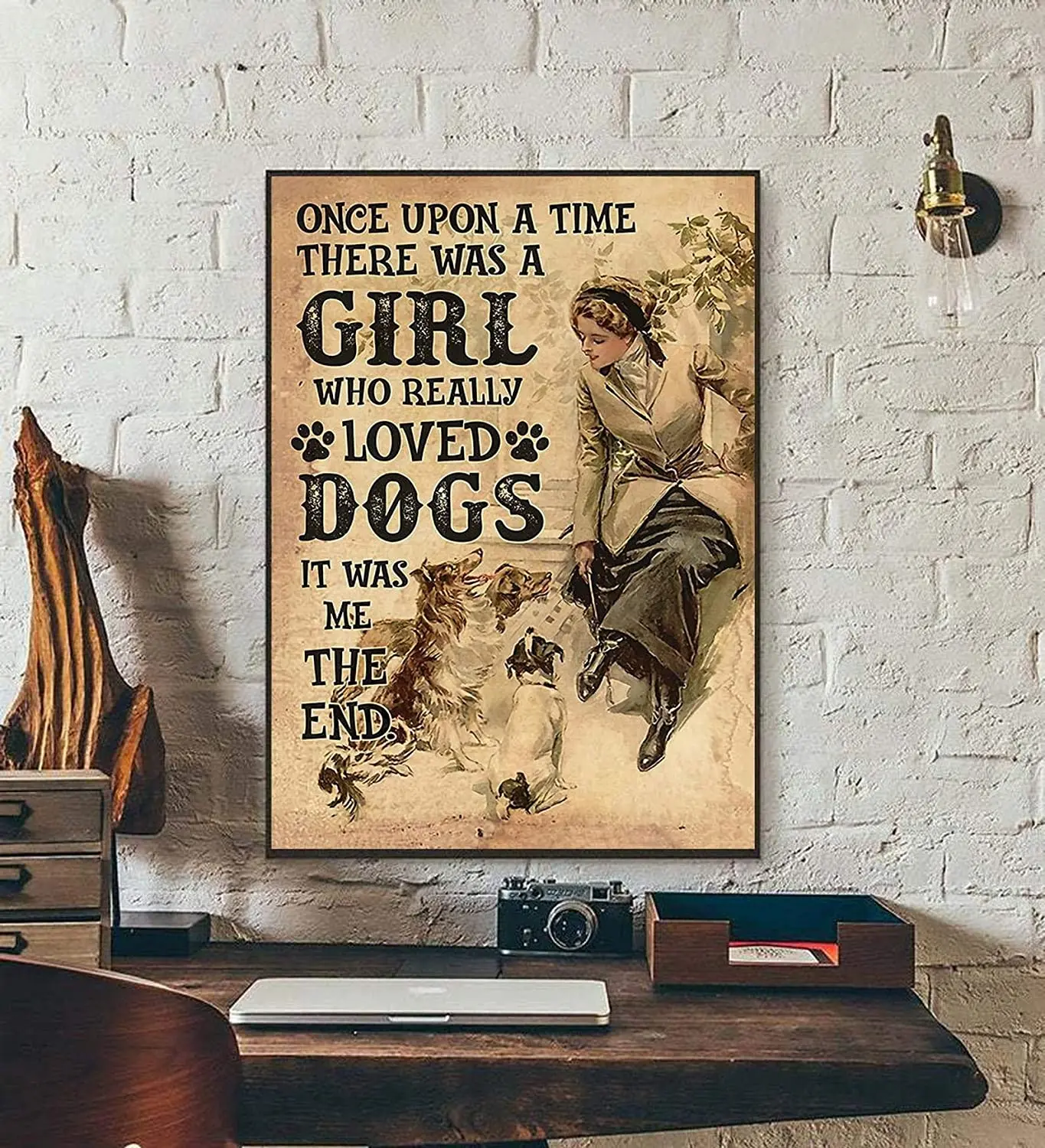 Metal Sign Once Upon A TIME There were A Girl WHO Really Loved Dogs Sign, Dog Lovers Sign, Dog Girl, Home Decor, Wall Art sign