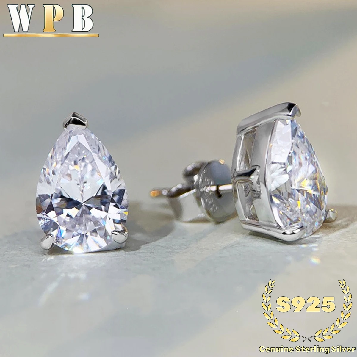 

S925 Sterling Silver 3 Carat Pink Water Drop Earrings Women Shiny High Carbon Zircon Luxury Jewelry for Gift Parties for Lovers