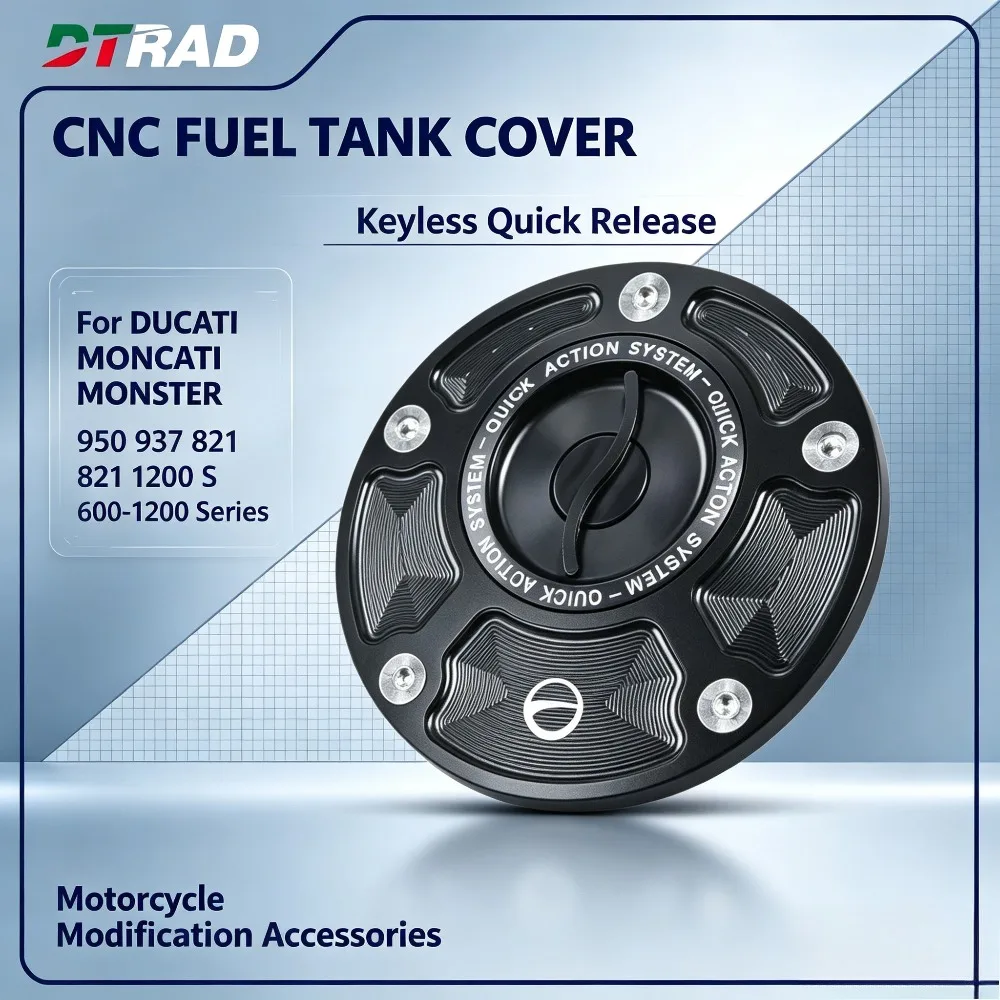 New For DUCATI MONSTER 950/937/+/SP 821 1200/S 600-1200 Series CNC Motorcycle Fuel tank cover Accessories Keyless Quick Release