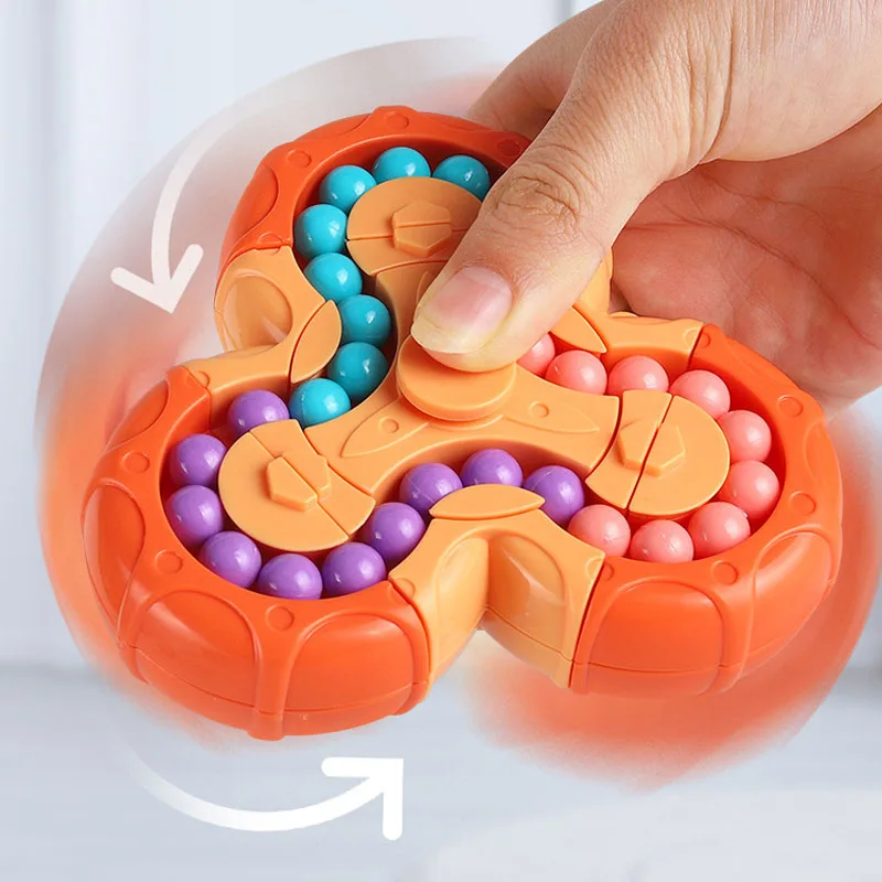 Funny Rotating Magical Bean Cube Fingertip Puzzle Toys Children  Developmental Stress Relief Toys Birthday Christmas Gifts