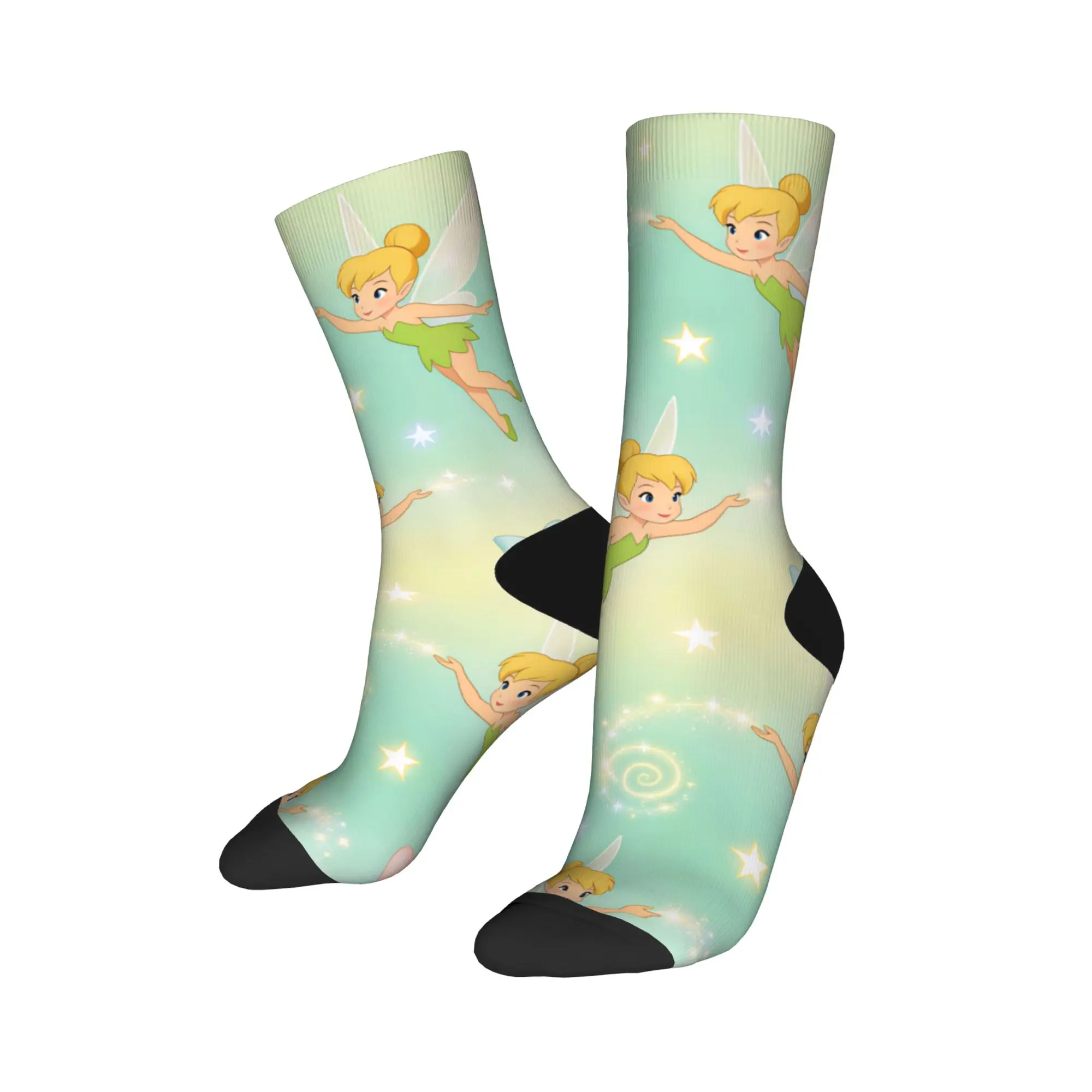 Tinker Anime Bells Stockings  Pattern Funny Socks Spring Anti Skid Socks Men Outdoor Sports Soft Breathable Socks
