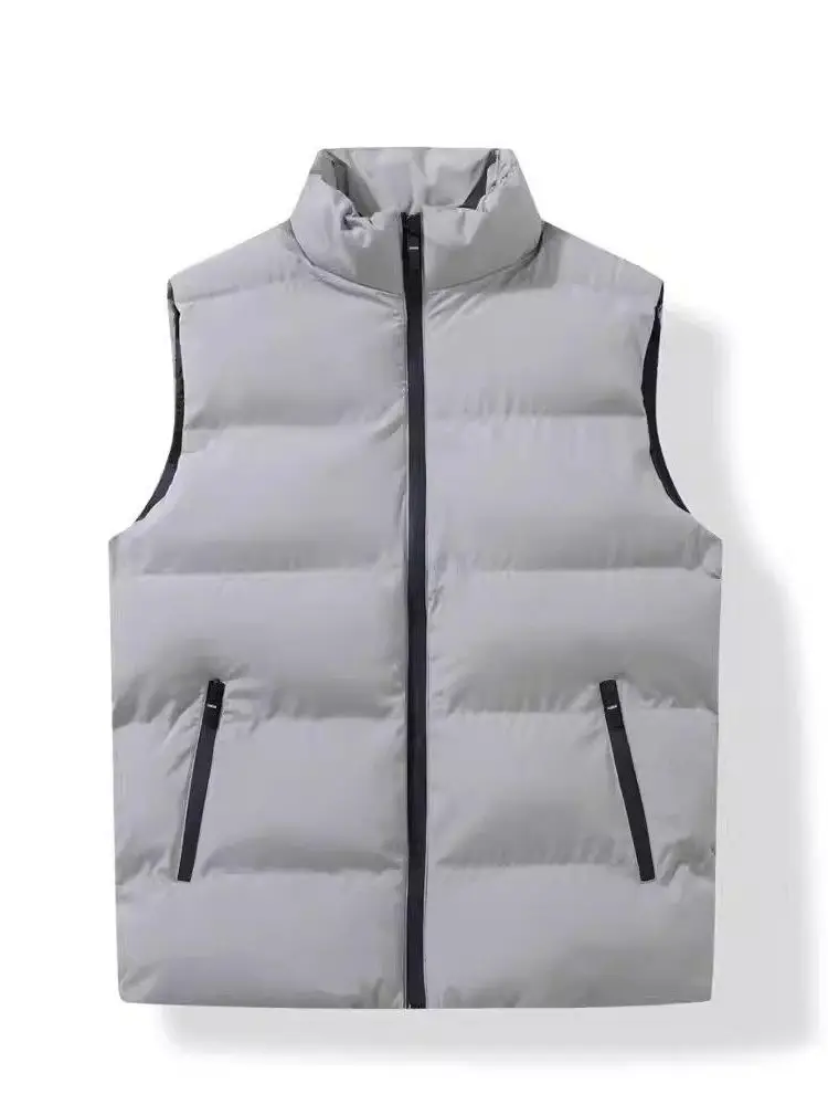 

Men's Warmth Thiened down Vest Svel Jaet Youth Faion Zipper Closure Color Autumn Winter Outerwear
