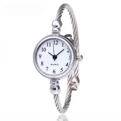 Women Watches Small Gold Bangle Bracelet Watch Stainless Steel Retro Ladies Quartz Wristwatch Fashion Casual Thin Chain Watches