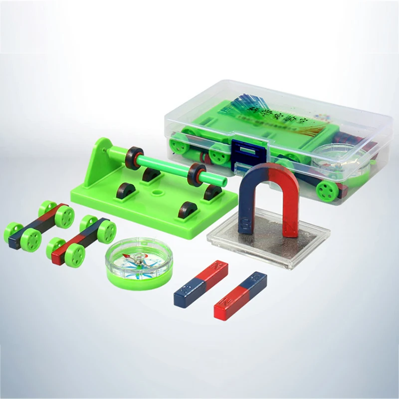 Fizik DIY Bar yüzük at nalı pusula mıknatıslar Set yatay manyetik kaldırma deney aracı öğretim kaynakları