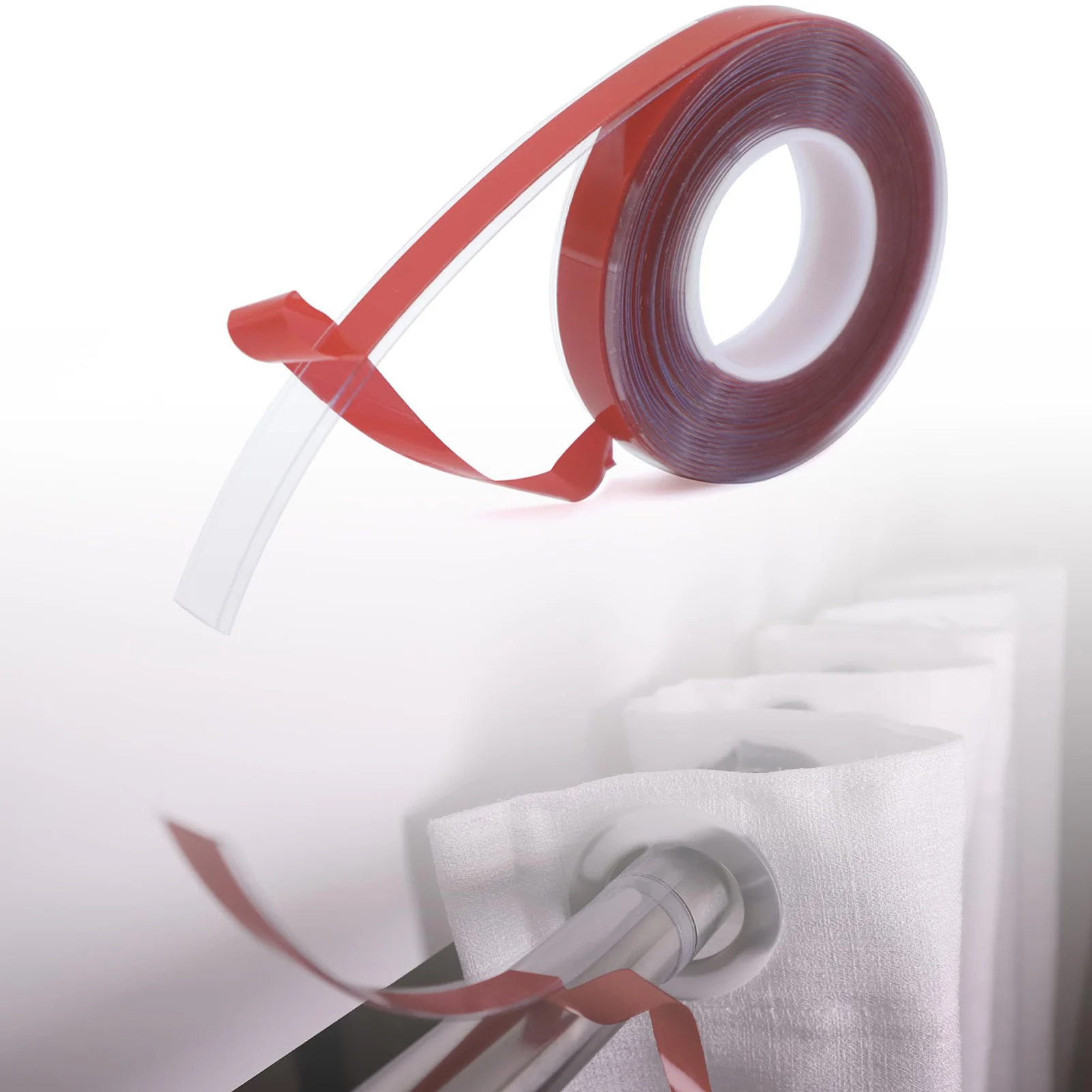 Clear Curtain Glide Tape Smooth and Silent Curtain Rods Glide Tape for Curtain Slide Tape Wide