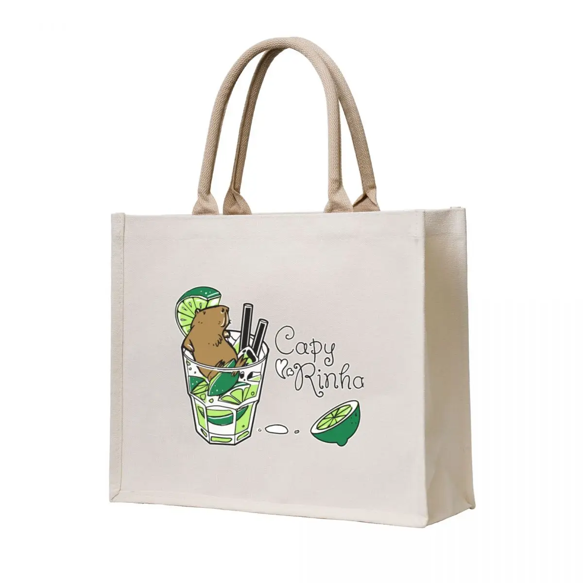 

Cabybara + Caipirinha = Capyrinha Tote Bag Eco bag Woman shopper bag Beach tote custom