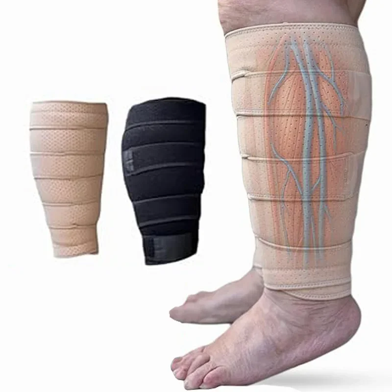 

Premium Compression Calf Sleeves Strong Pressure Varicose Veins Relief Fat Shaping 1 Pair Black Beige Unisex Fitness