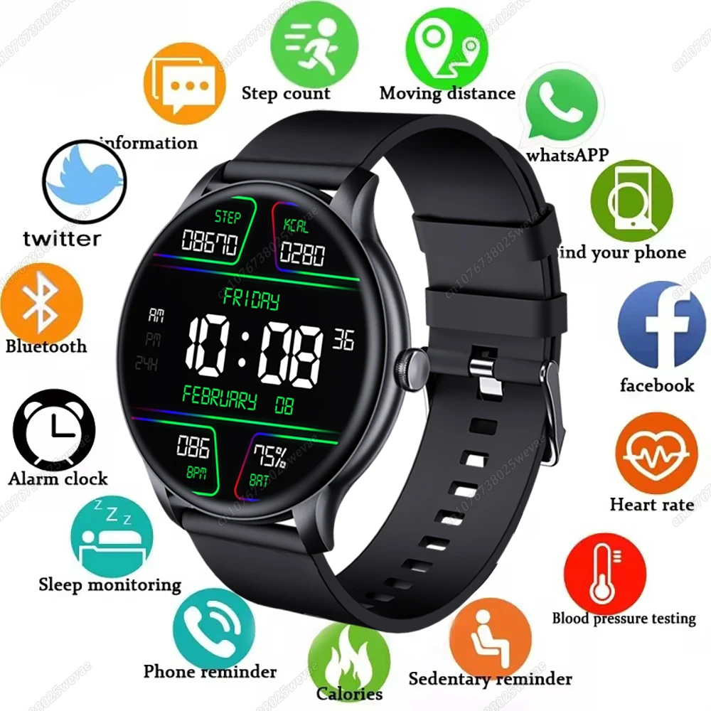 New Smart Watch 2025 Men Women Full Touch Screen Sport Fitness Watch IP67 Waterproof Bluetooth Call For Android IOS Smartwatch