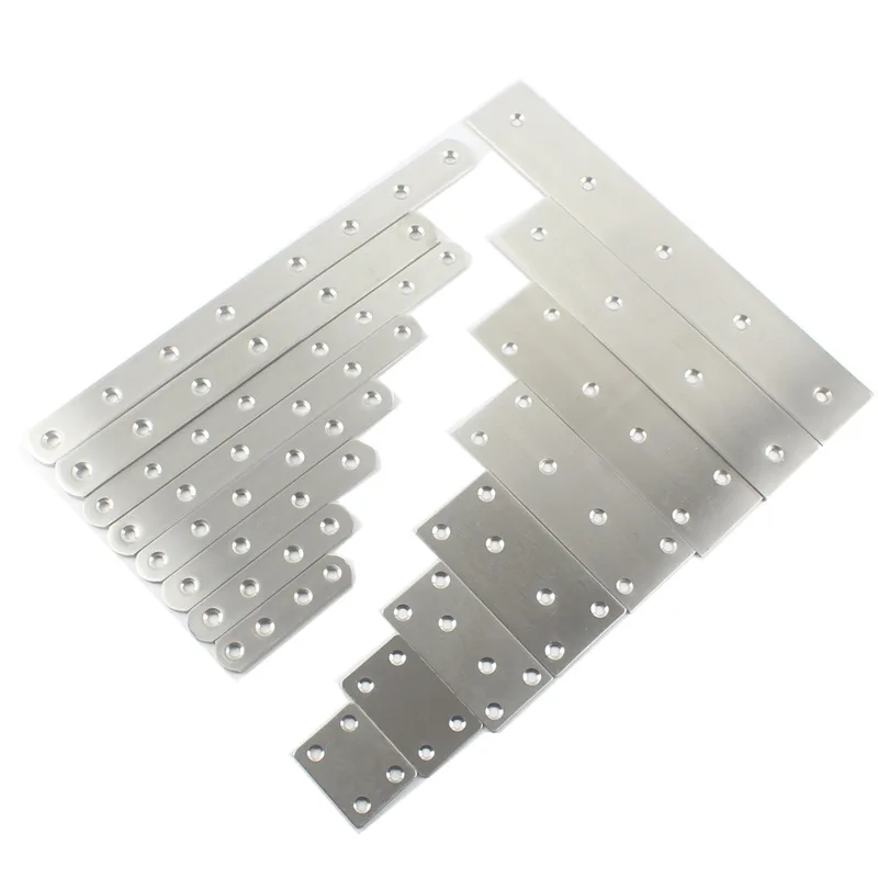 Stainless steel straight piece connecting piece connecting code one word straight piece iron piece flat angle piece corner code