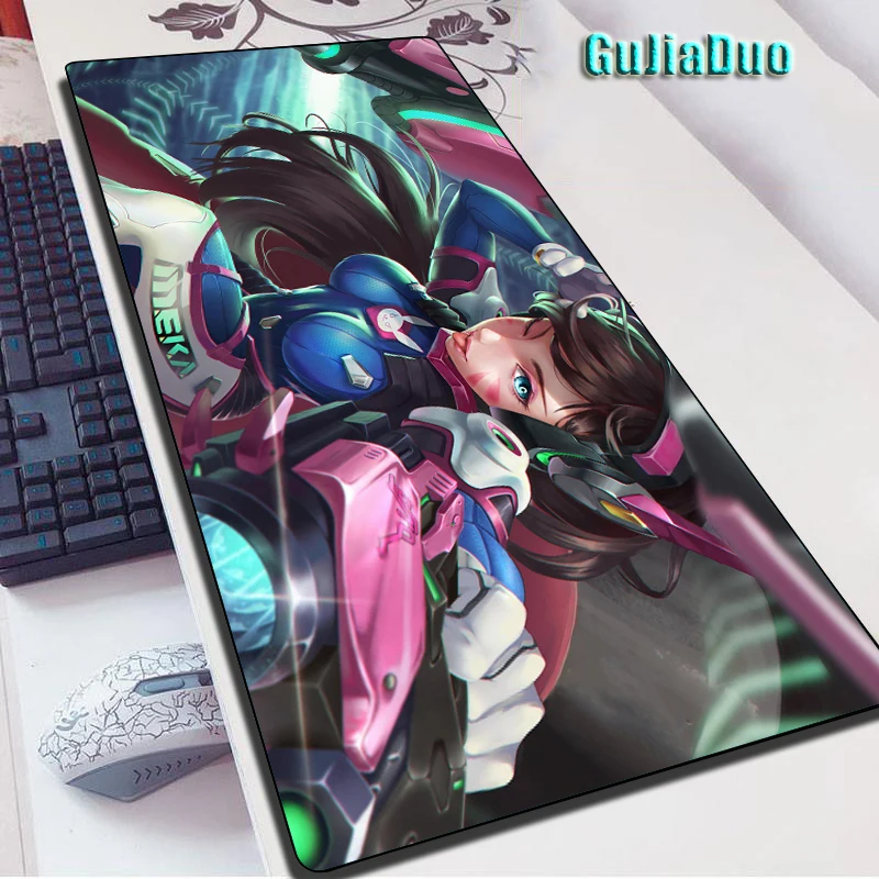 D.Va Alas Mouse Anime Gamer XXL Ukuran Besar Papan Ketik Komputer Meja Matras Gaming Aksesori Kawaii Comic Mousepad PC Metallo