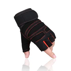 Guantes elásticos antideslizantes para gimnasio y ciclismo, Manoplas sin dedos para mujer, barra Horizontal de Fitness, soporte para muñeca, color rosa