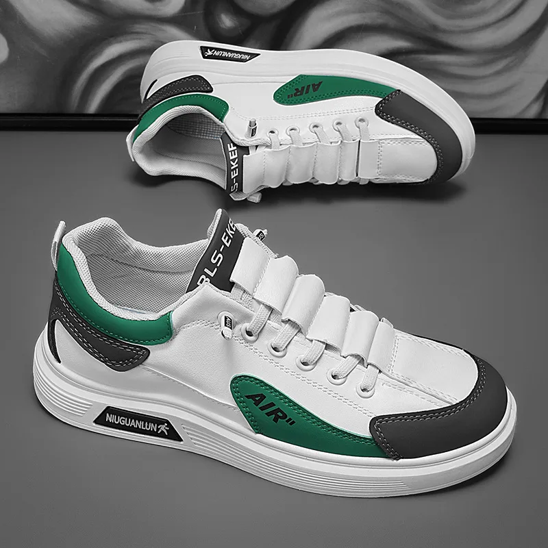 2025 Новая мужская обувь, весенне-осенние мужские кроссовки, кожаные модные модные кроссовки с низким вырезом для бега, мужская повседневная модная обувь