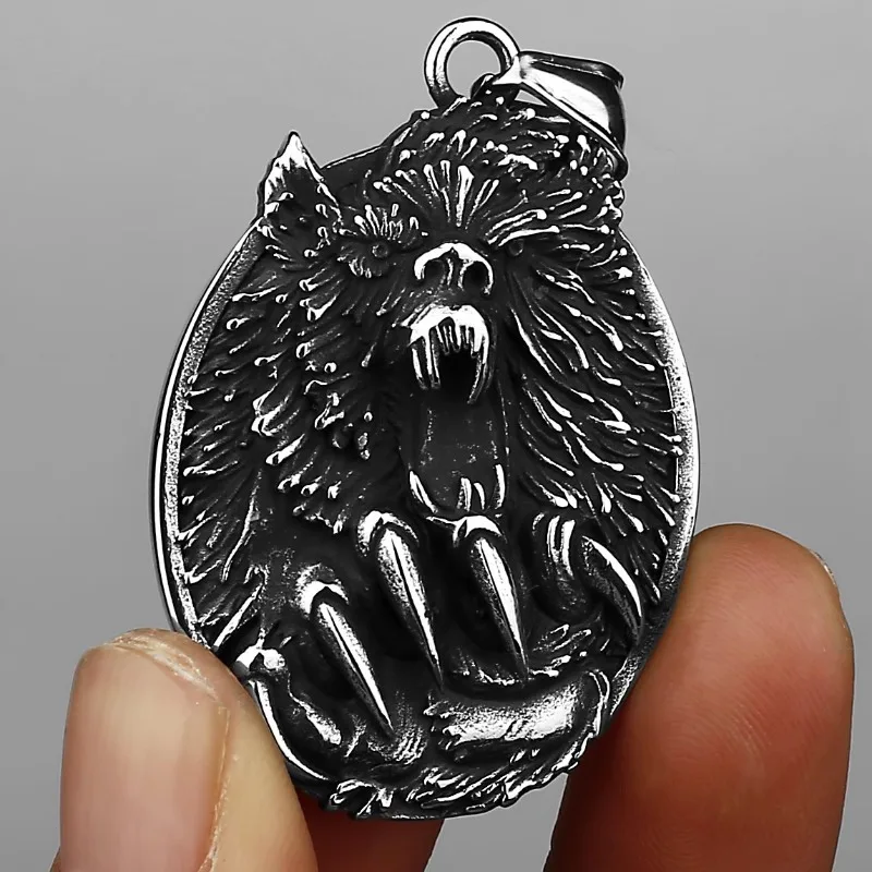 

Ожерелье с подвеской в стиле оборотня в стиле хип-хоп, титановая сталь, модные ожерелья высокого качества, мужские ювелирные изделия в стиле рок-панк