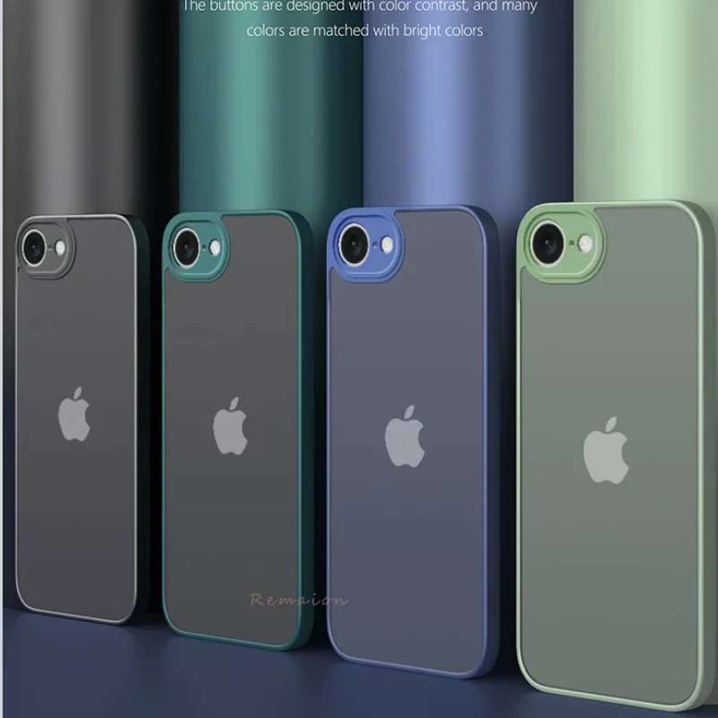 Fashion Color Blocking 16E Case for iPhone 16e SE4 2025 Hard PC Armor Matte Shockproof Camera Protector Funda Bumper Cases Cover